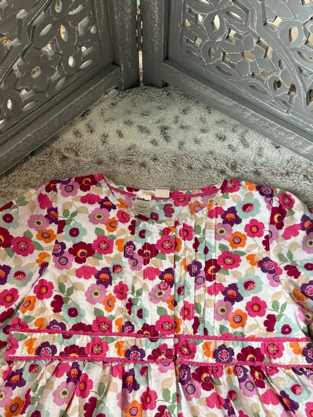 OshKosh B'Gosh long sleeve floral top girls size 12 garden party girlhoodcore